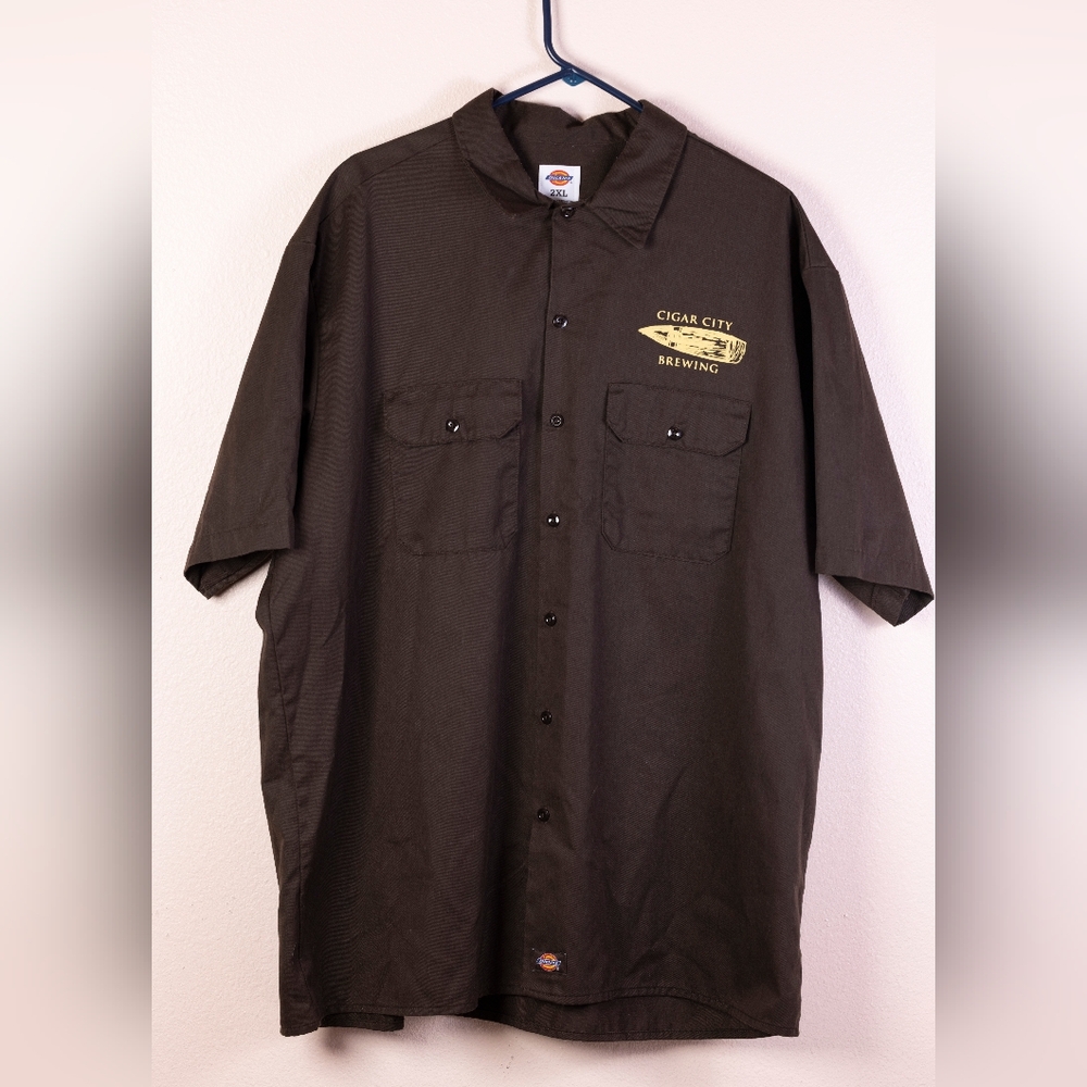 Vintage Dickies Cigar City Brewing dark brown work shirt - 2XL